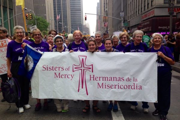 Climate March in NYC- Christine and Quetzalli meet up with the Sisters of Mercy